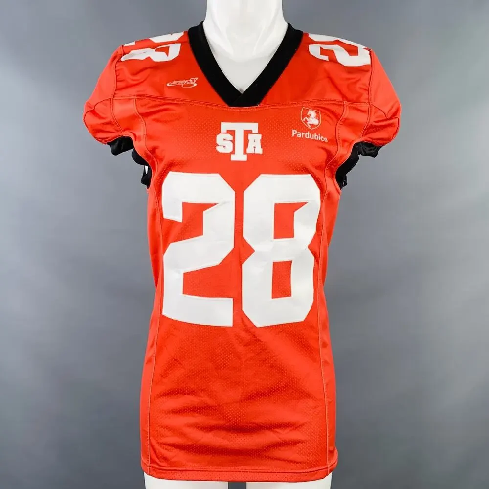 NO BRAND Size S Red Black Polyester Athletic Jersey T-shirt